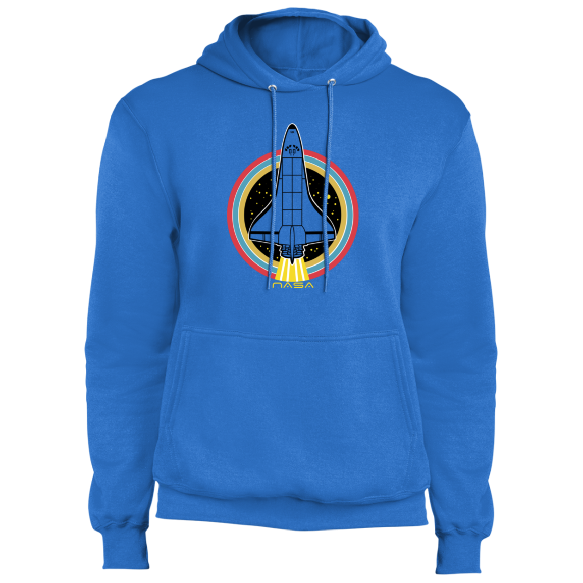 Men's Retro Space Ship Fleece Pullover Hoodie