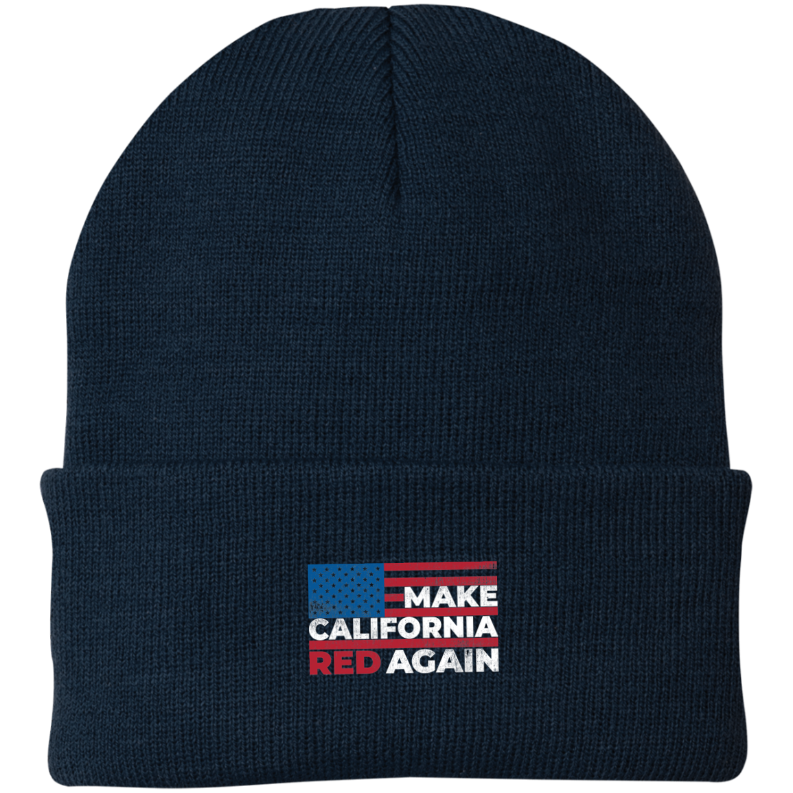 Make California Red Again American Flag Republican Beanie Cap