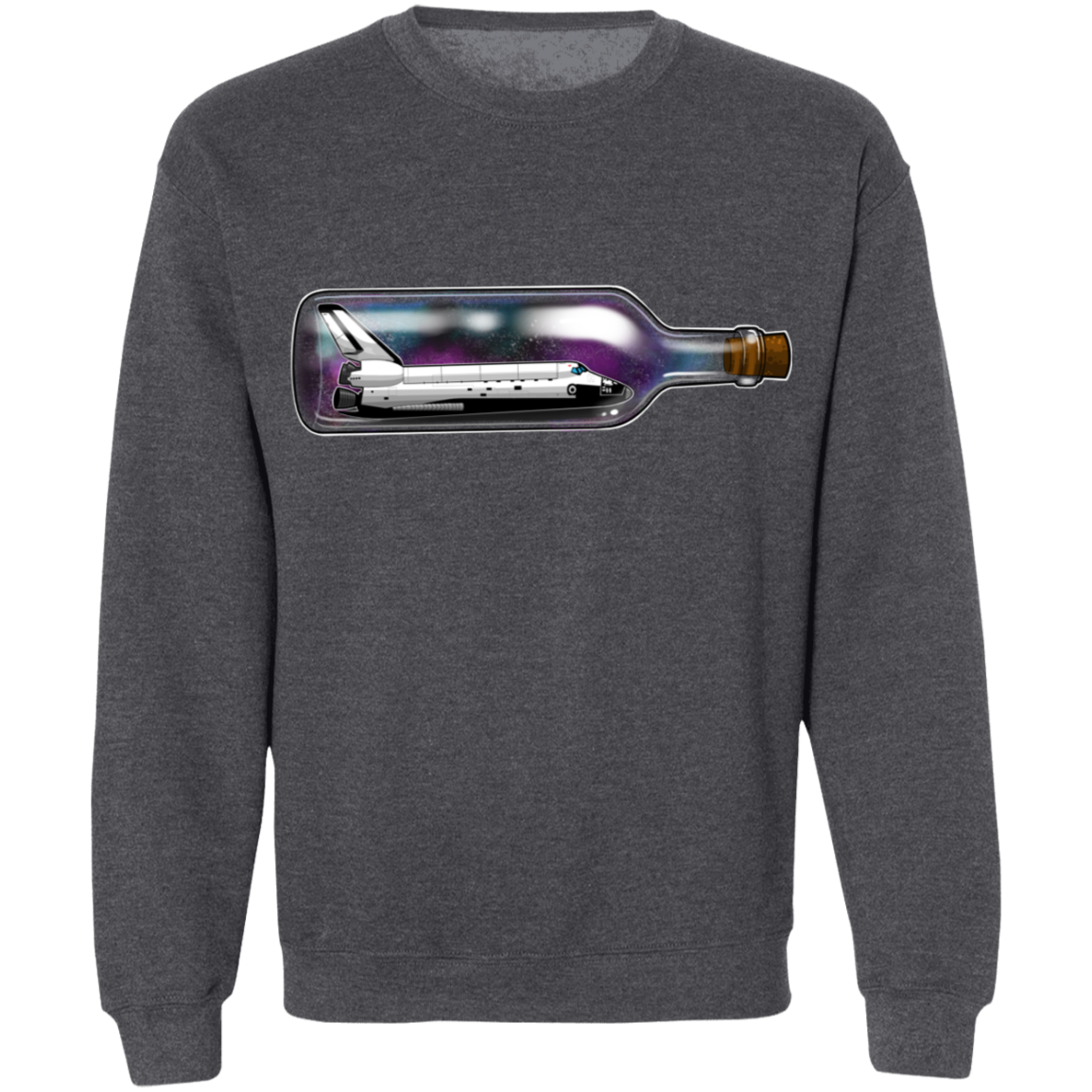 Spacecraft in a Bottle Spaceship Crewneck Pullover Sweatshirt