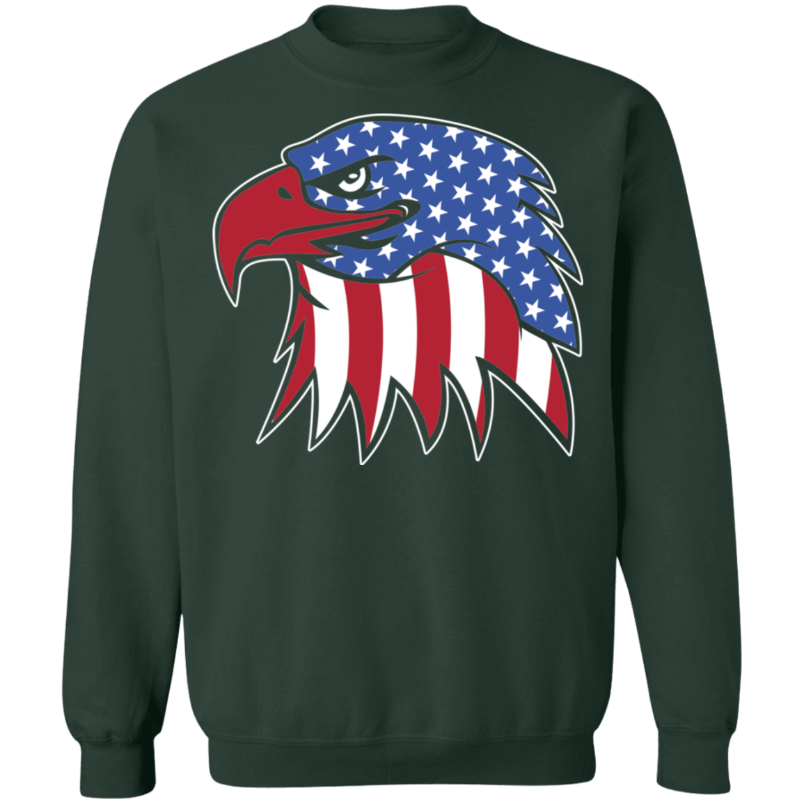 Bald Eagle American Flag USA Crewneck Sweatshirt
