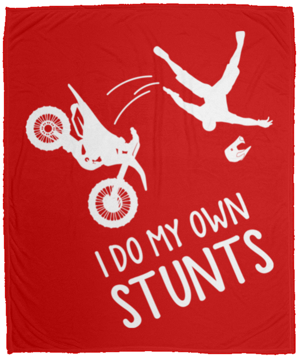 I Do My Own Stunts Motorcycle Dirt Bike Fleece Blanket - 50x60