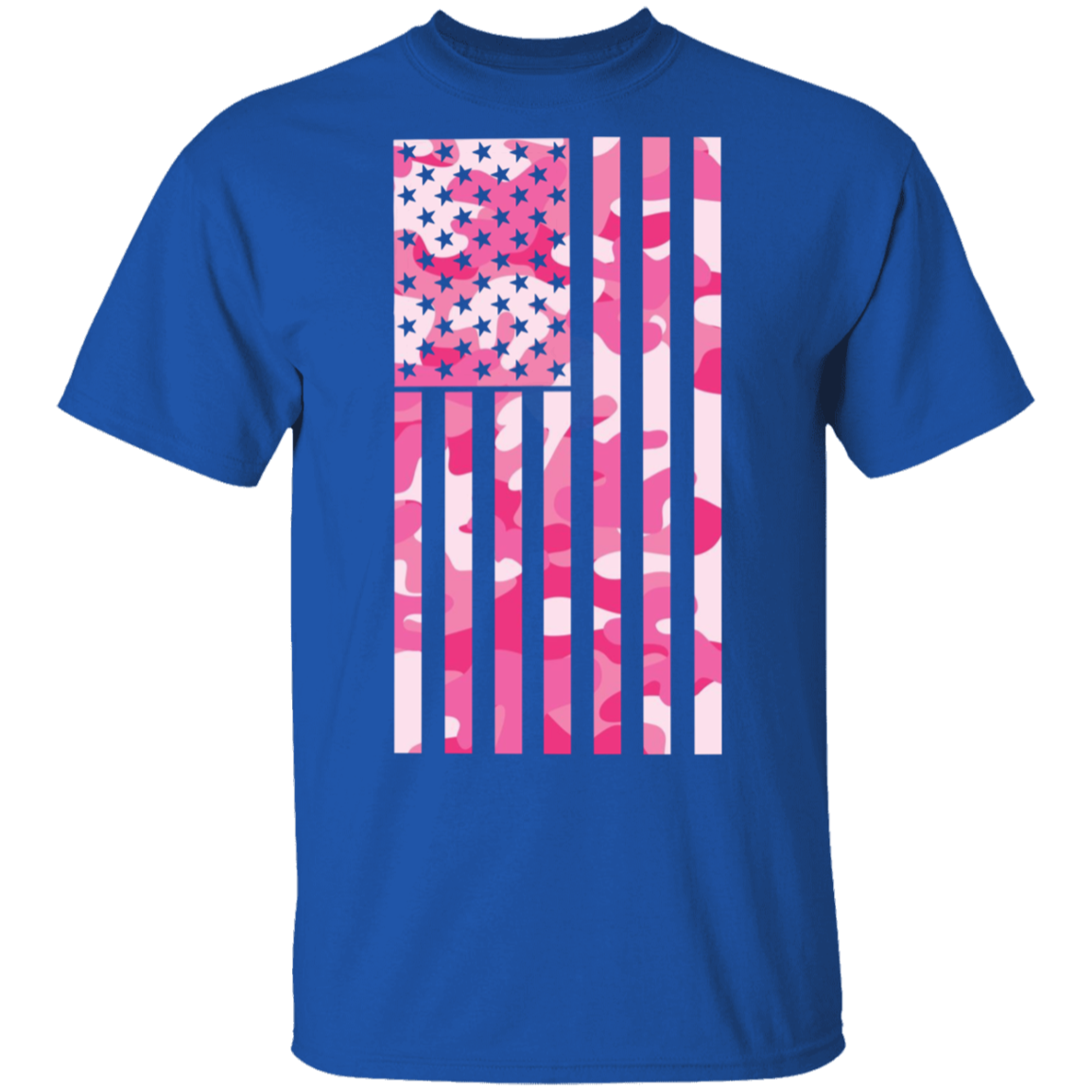 Pink Camo American Flag T-Shirt