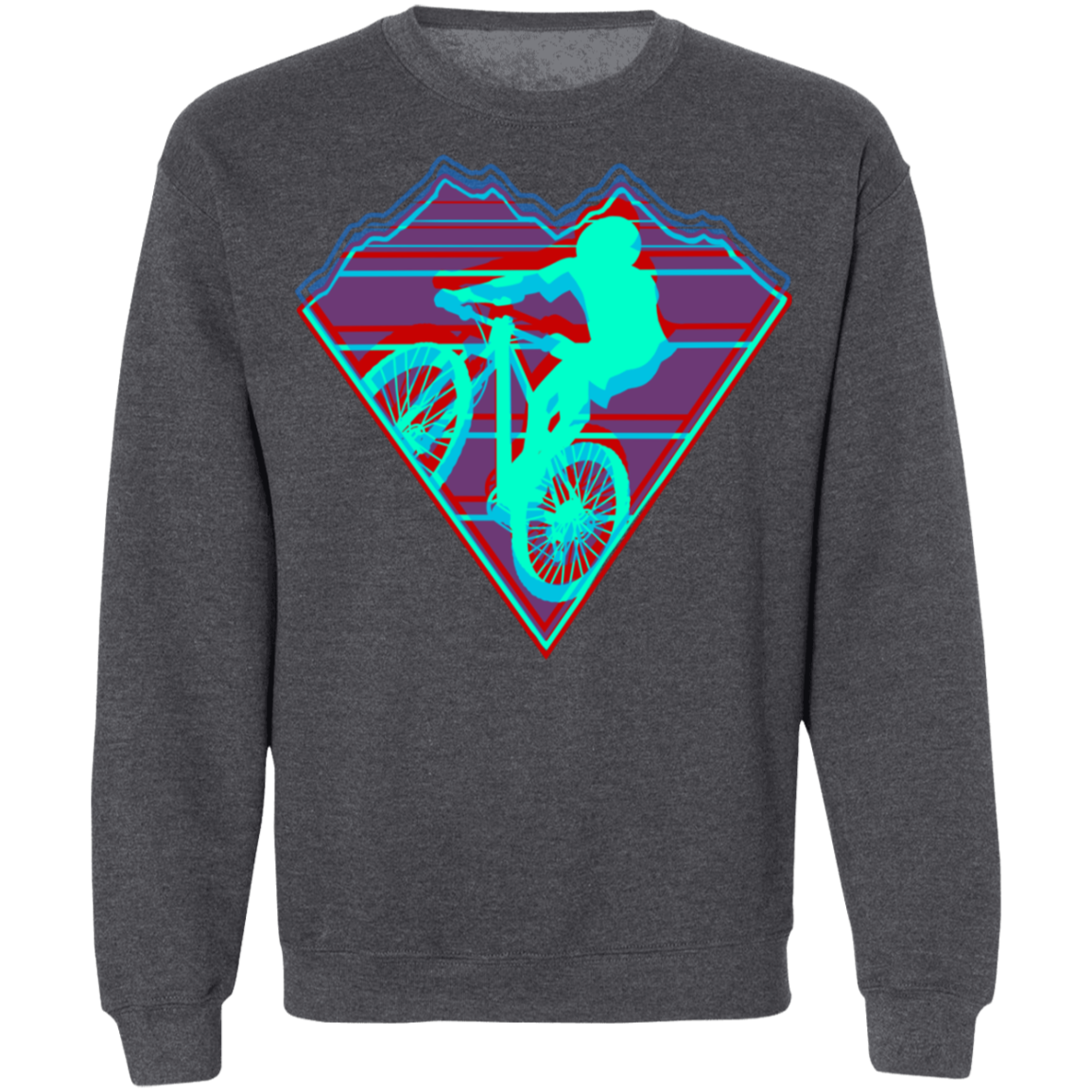 Retro Mountain Biker Crewneck Sweatshirt