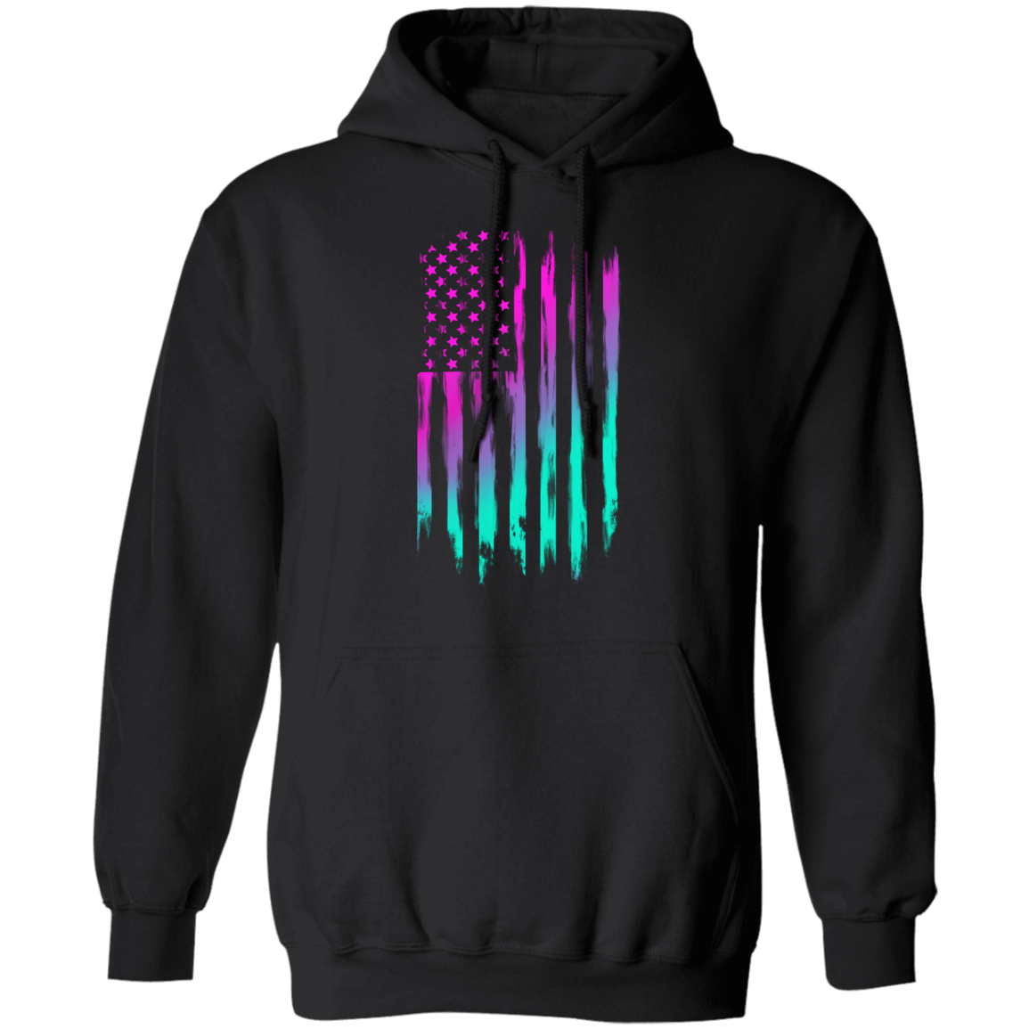 American Flag 80's RetroPullover Hoodie