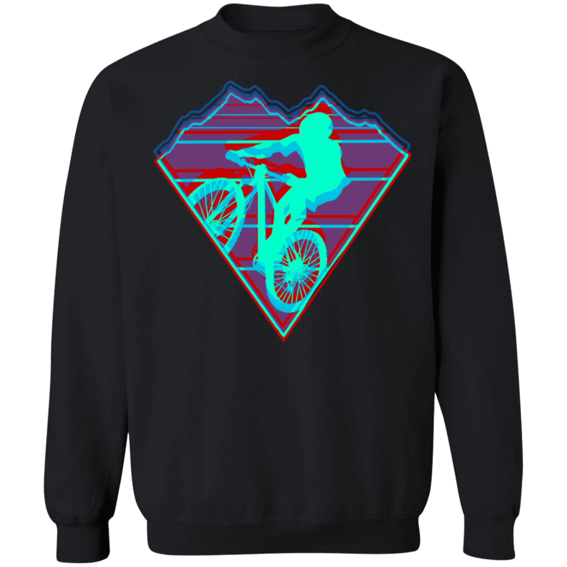 Retro Mountain Biker Crewneck Sweatshirt