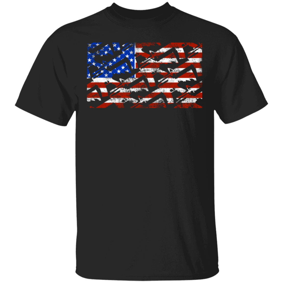 Rifle Firearm American Flag T-Shirt