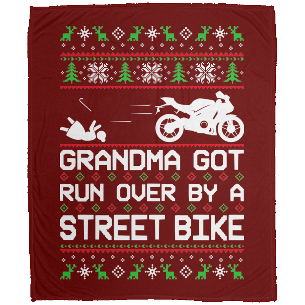 Wheel Spin Addict Christmas Motorcycle Street Bike Fleece Blanket - 50x60