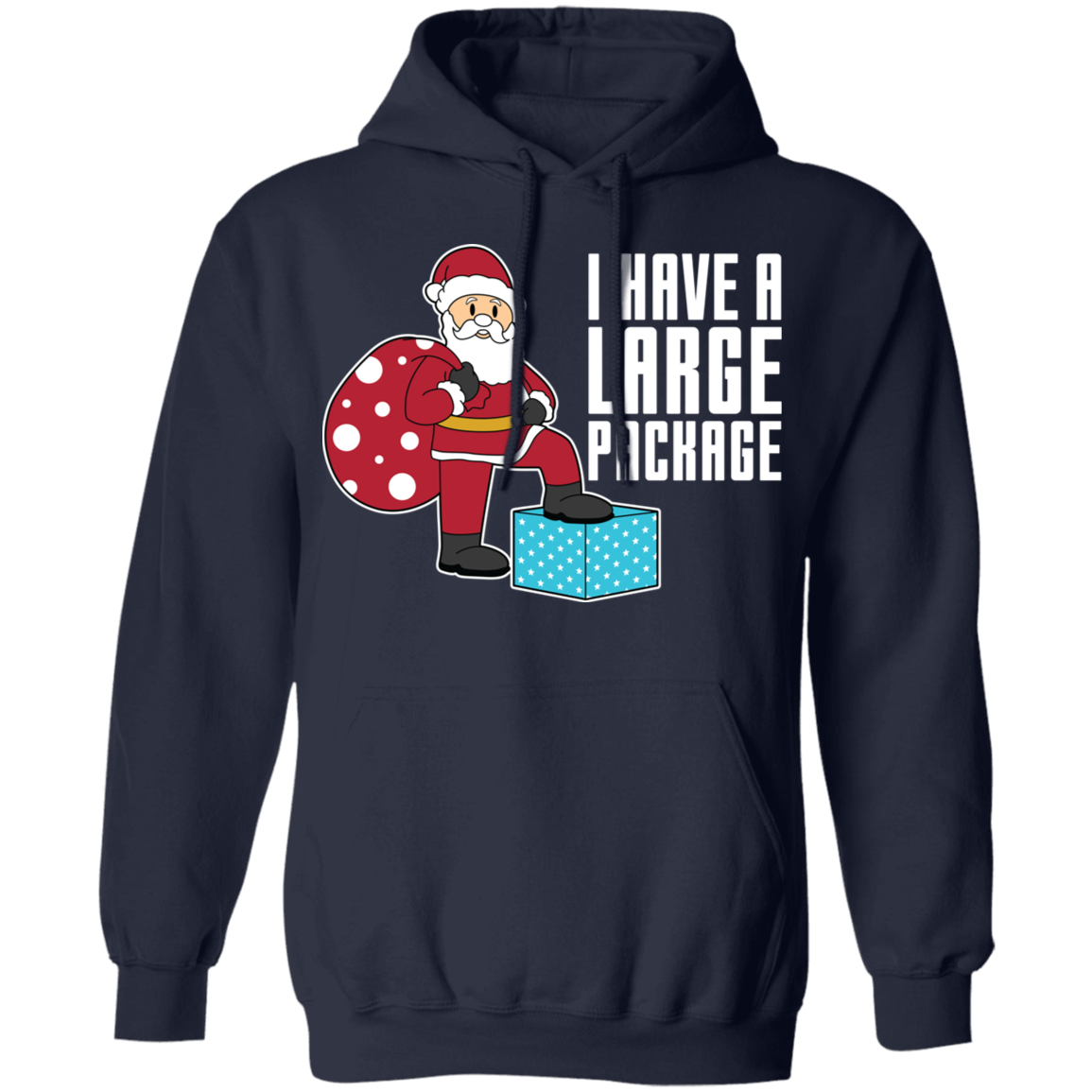 Funny Santa I Have A Large Package Christmas Pullover Hoodie