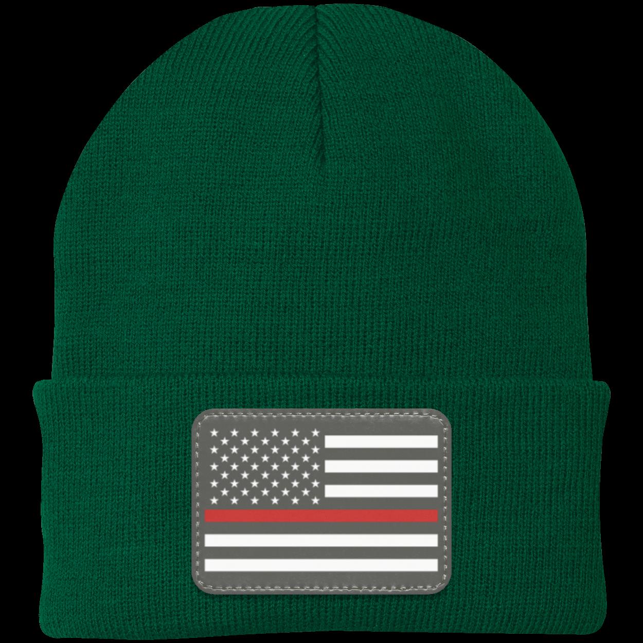 Red Line Firefighter First Responder American Flag Patriot Knit Cap Beanie