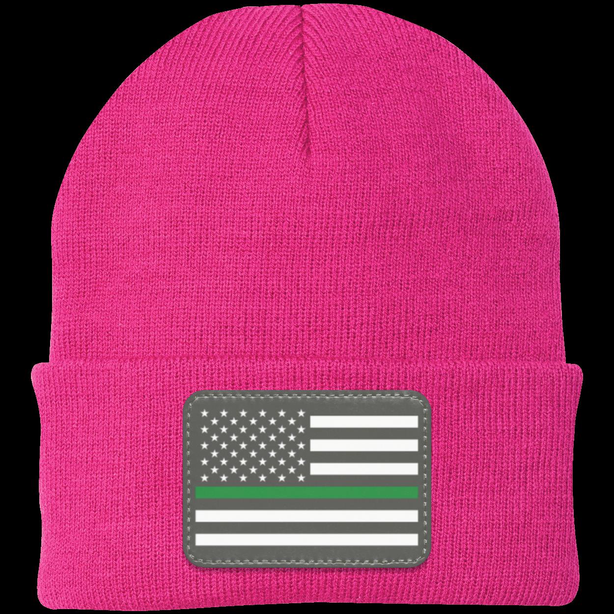 Green Line Military American Flag USA Patriot Knit Cap Beanie