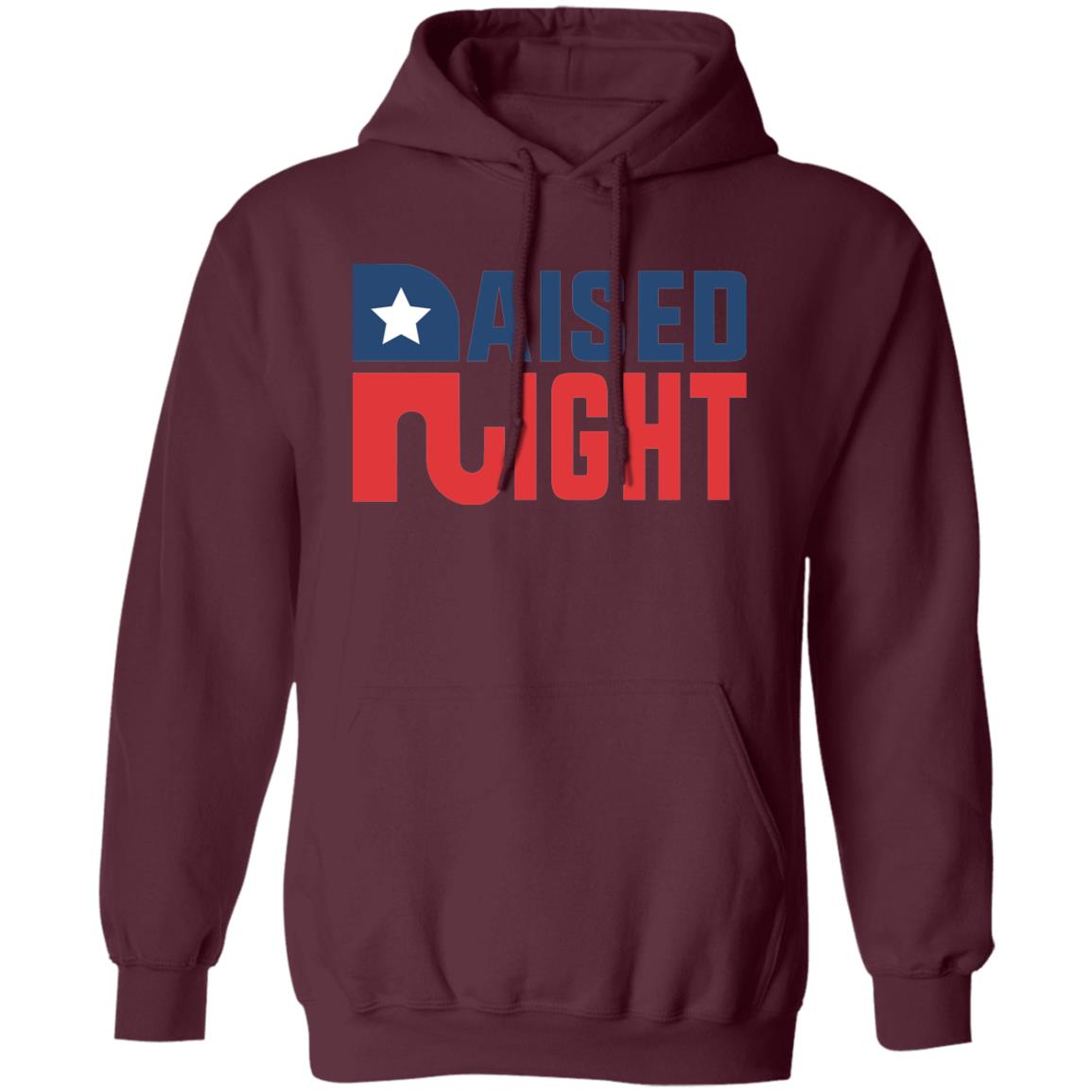 Raised Right Republican American Patriot Merica Pullover Hoodie