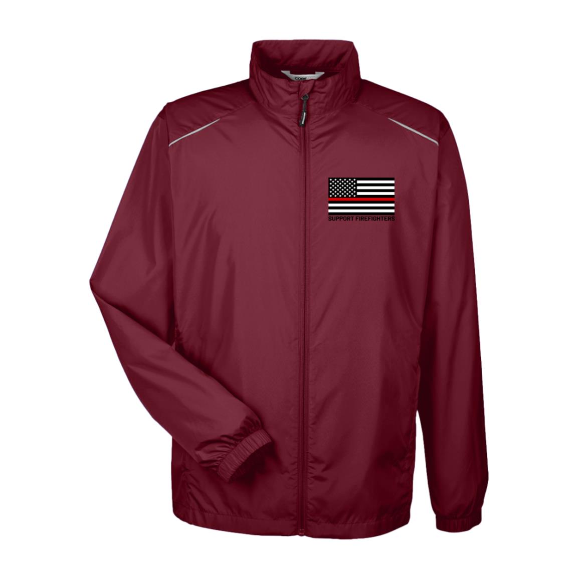 Red Line Support Firefighters American USA Flag Men's Jacket