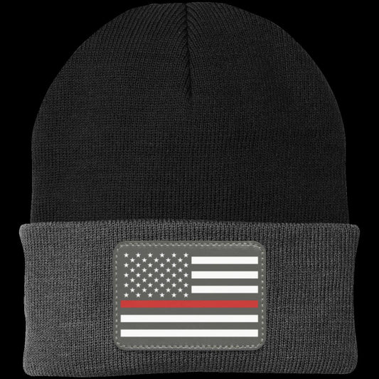 Red Line Firefighter First Responder American Flag Patriot Knit Cap Beanie
