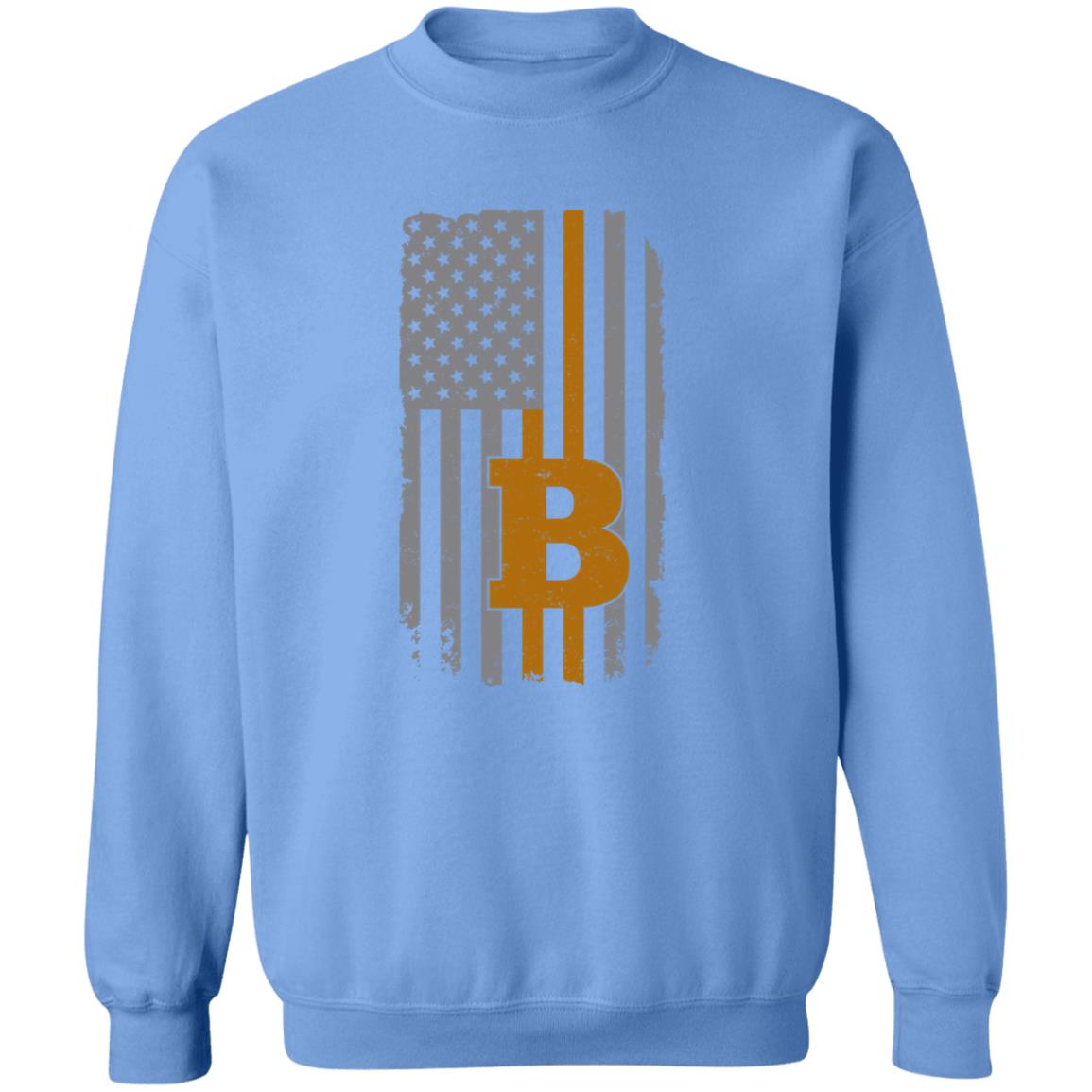 BTC Bitcoin American Flag Crewneck Sweatshirt