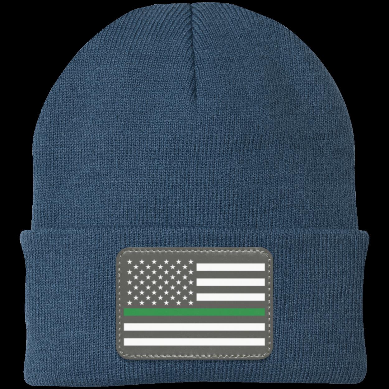 Green Line Military American Flag USA Patriot Knit Cap Beanie