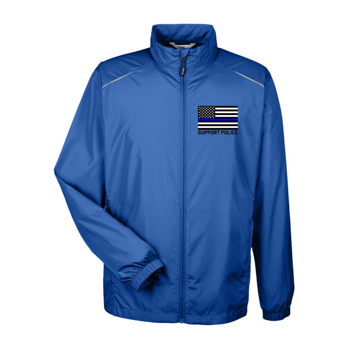 Support Police Blue Line American USA Flag Men's Jacket