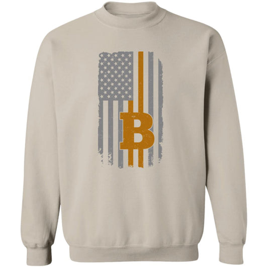 BTC Bitcoin American Flag Crewneck Sweatshirt