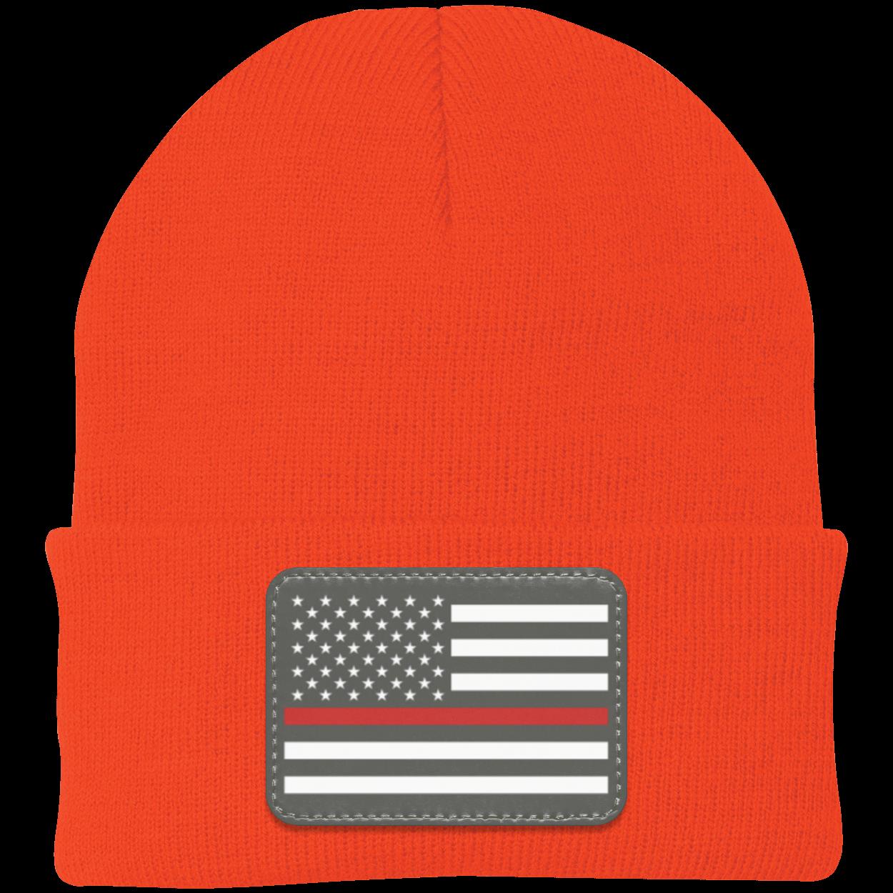 Red Line Firefighter First Responder American Flag Patriot Knit Cap Beanie