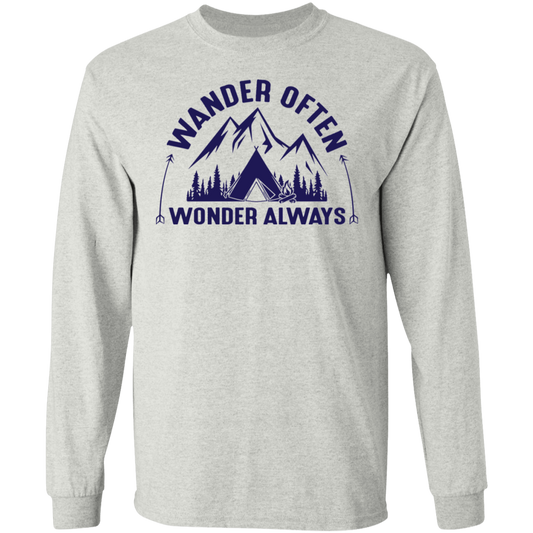 Wander Often Wonder Always Camping Long Sleeve T-Shirt