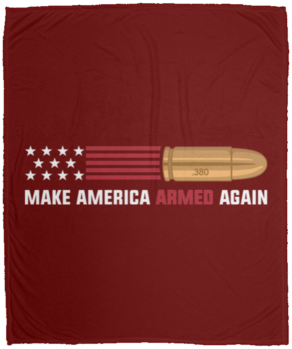 .380 Make American Armed Again Bullet Flag Fleece Blanket - 50x60