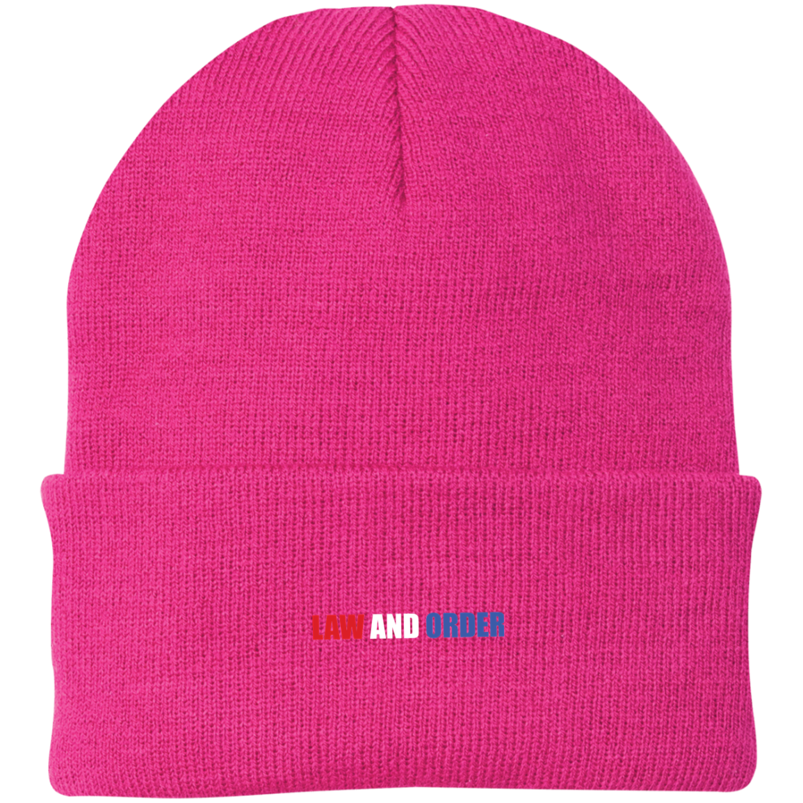 Law and Order Trump Blue Line Police Beanie Cap