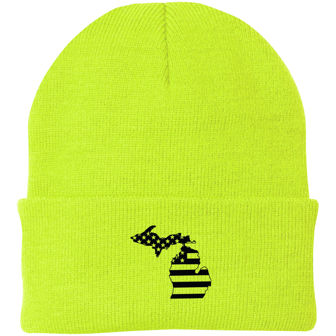 Michigan State American Flag Beanie Cap