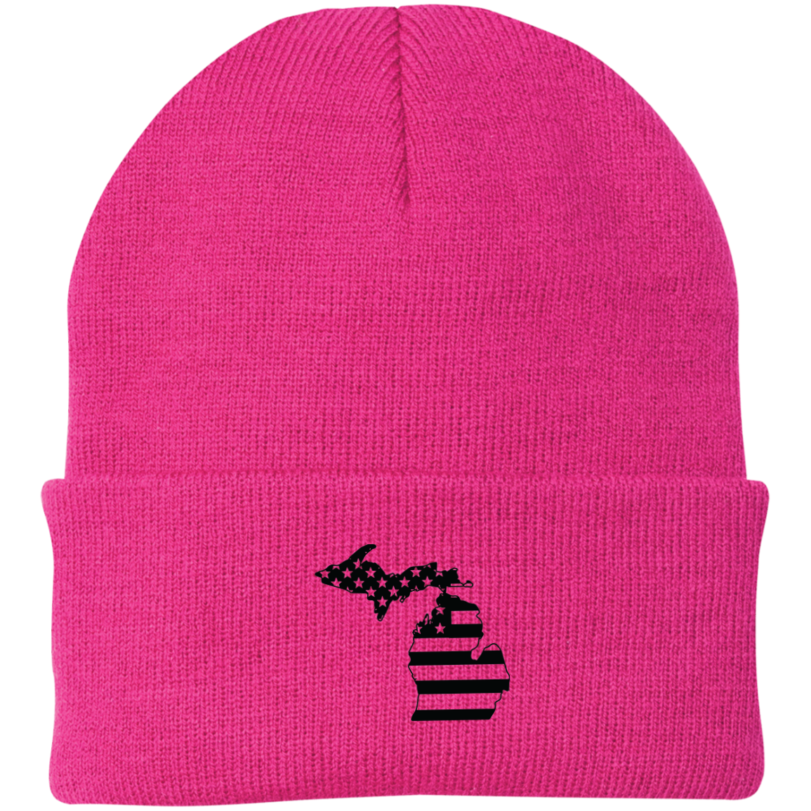 Michigan State American Flag Beanie Cap