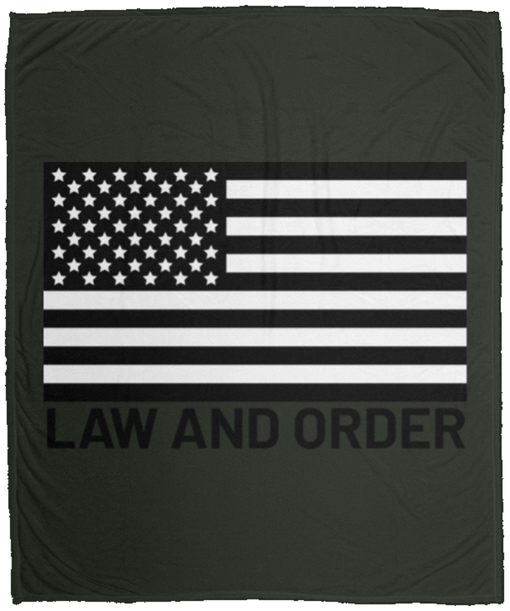 Law and Order American Flag Fleece Blanket - 50x60