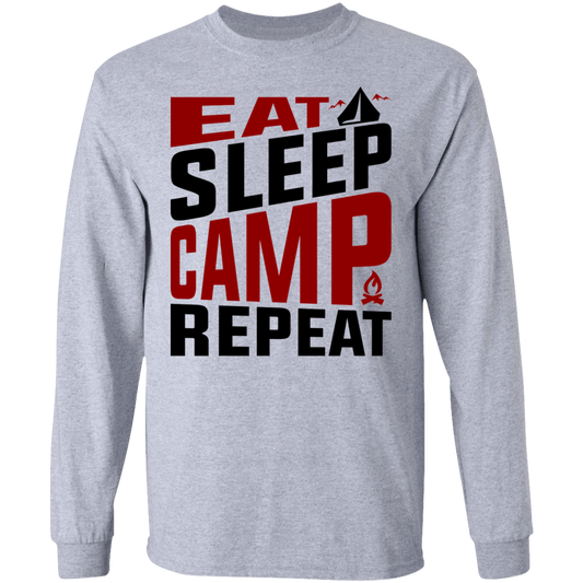 Eat Sleep Camp Repeat Camping Long Sleeve T-Shirt