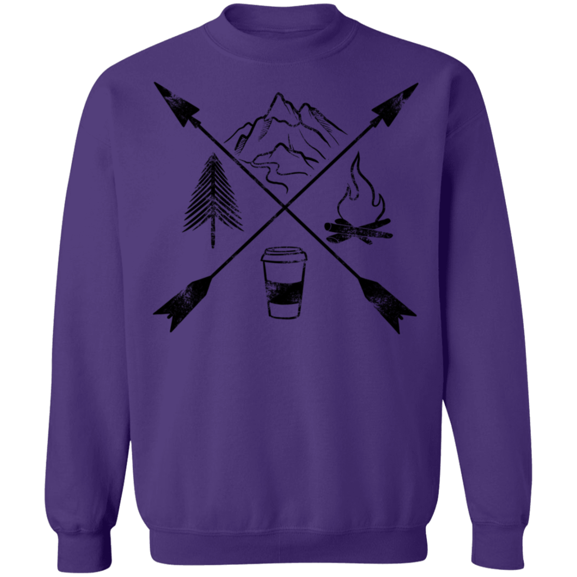 Hiking Camping Outdoor Coffee Women's Crewneck Sweatshirt