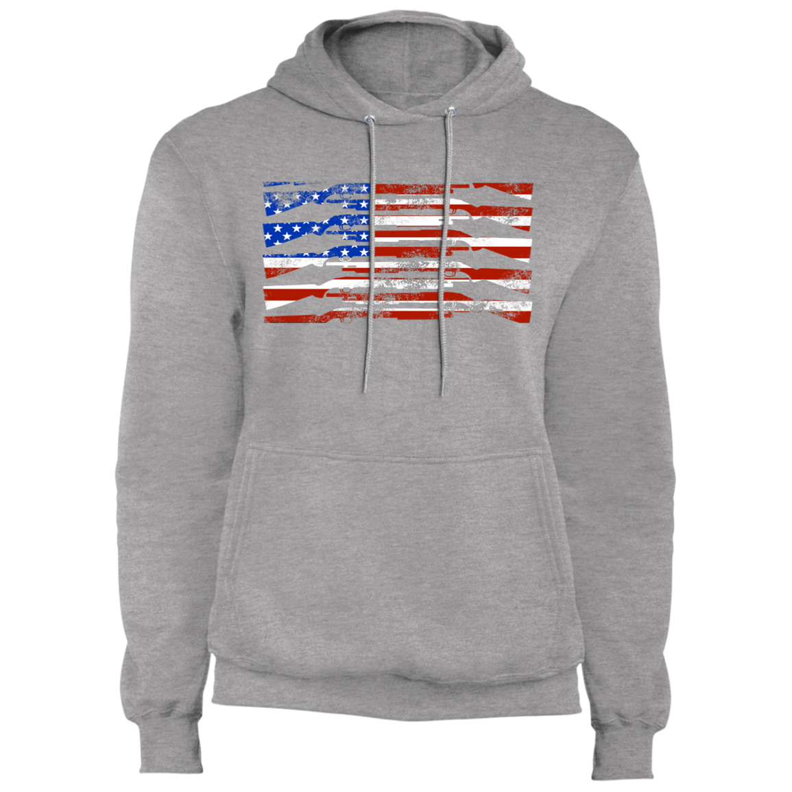 Shotgun Firearm American Flag Pullover Hoodie