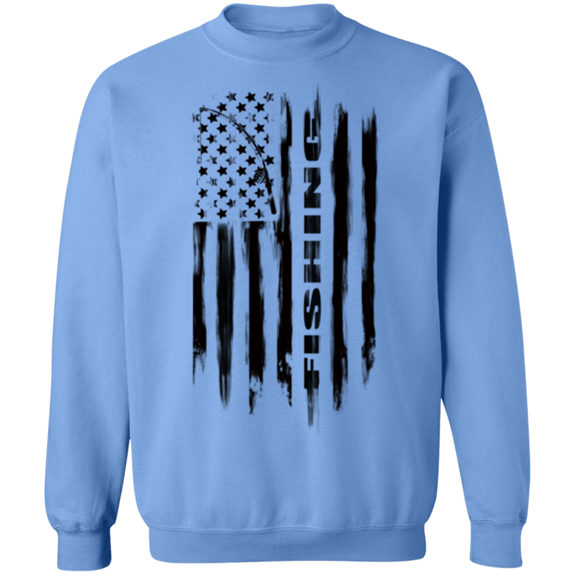 Fishing Saltwater Fresh Water Fish American Flag Crewneck Sweatshirt