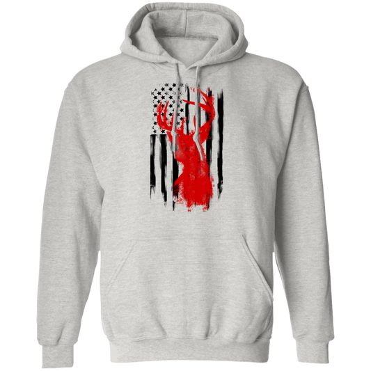 American Flag Hunting Deer Pullover Hoodie