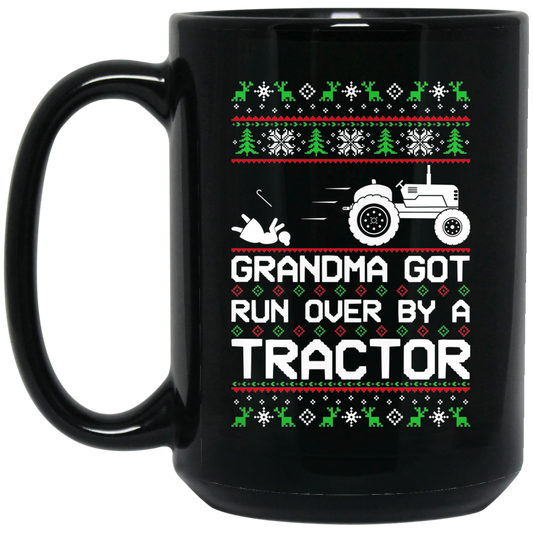 Wheel Spin Addict Tractor Christmas 15 oz. Black Mug