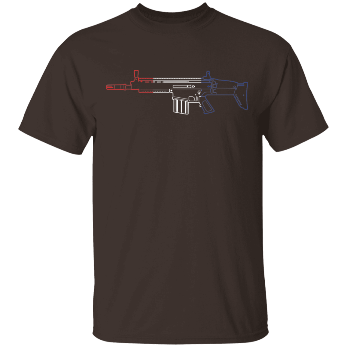 Scar Firearm Rifle Red White Blue T-Shirt
