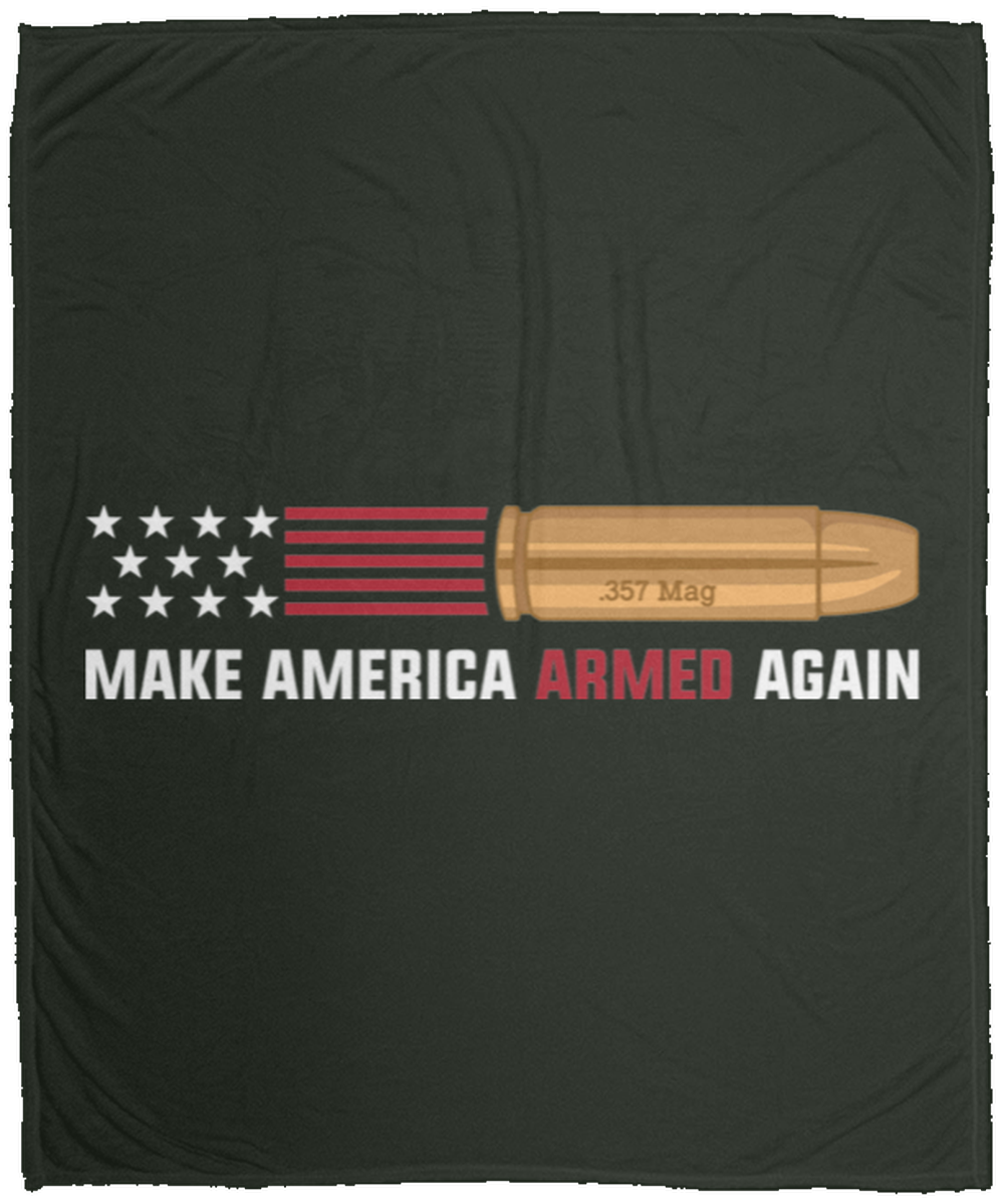 .357 Make American Armed Again Bullet Flag Fleece Blanket - 50x60
