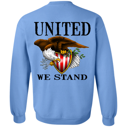 1776 American Bald Eagle United We Stand Double Sided Crewneck Sweatshirt