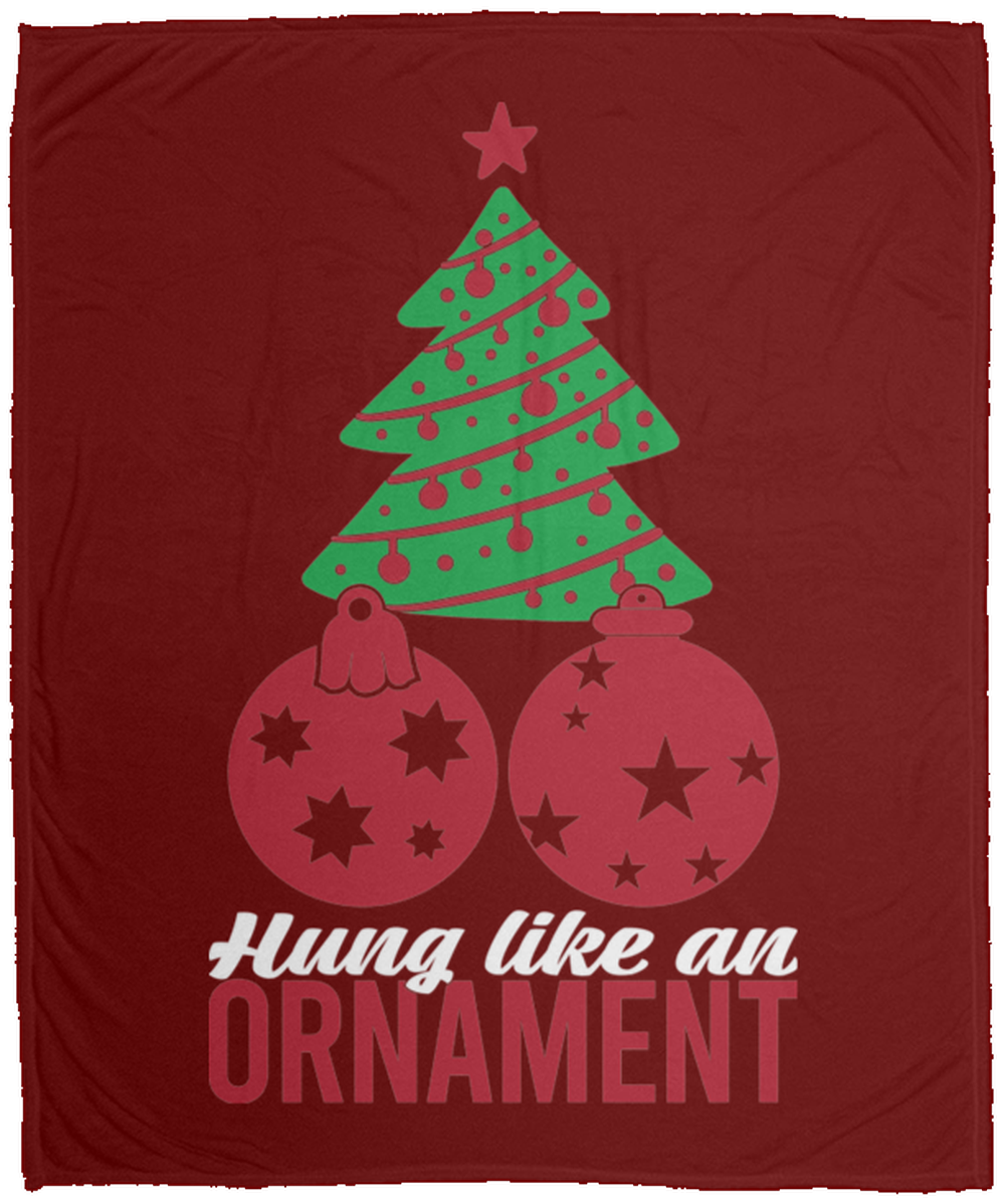 Hung Like An Ornament Christmas Tree Fleece Blanket - 50x60