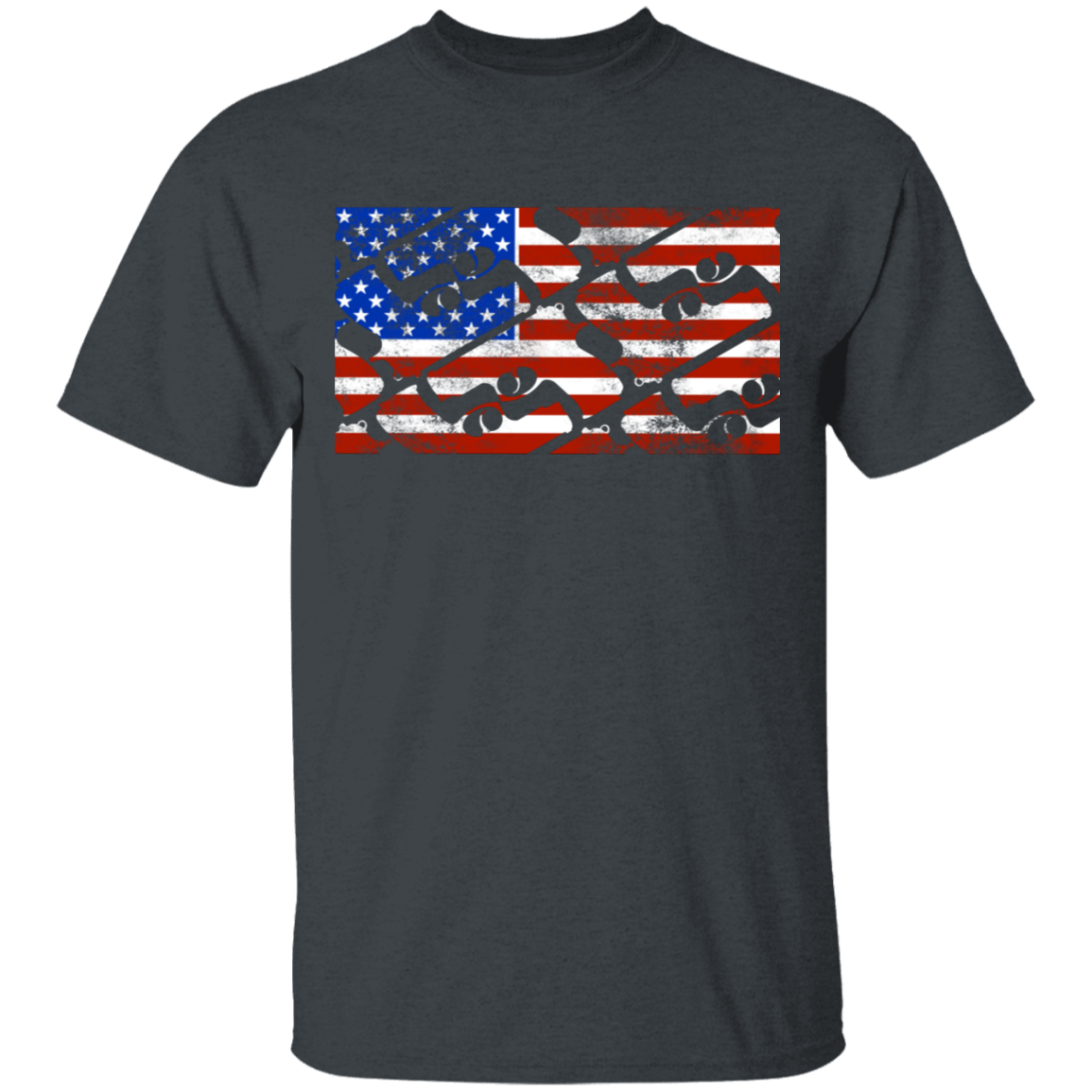 Handgun Pistol Firearm American Flag T-Shirt
