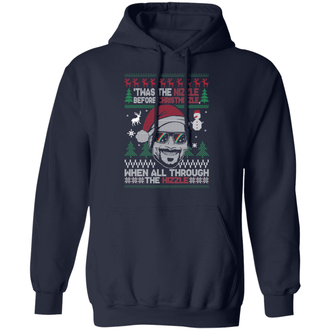 Nizzle Before Christmizzle Funny Ugly Christmas Party Pullover Hoodie