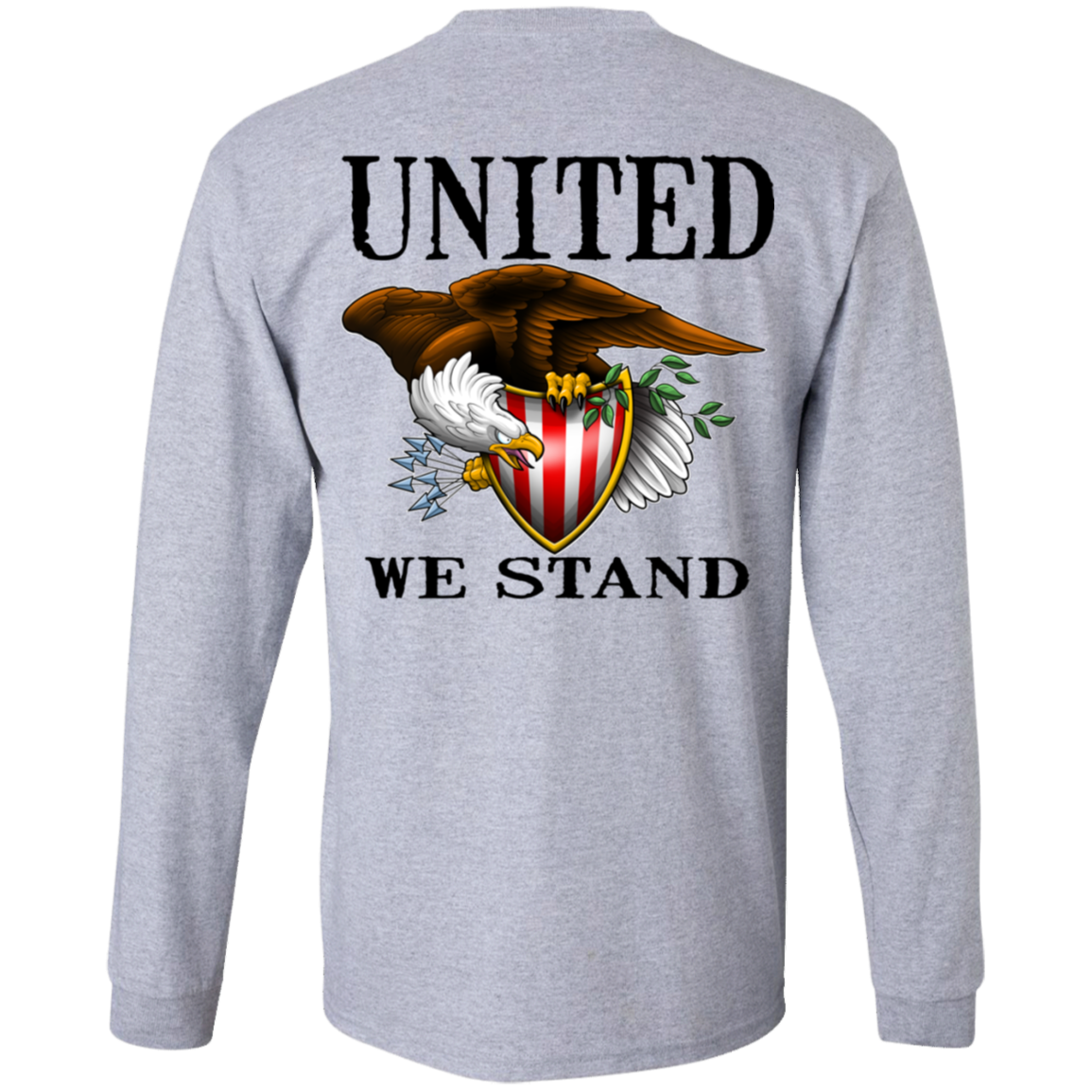 1776 American Bald Eagle United We Stand Double Sided Long Sleeve T-Shirt