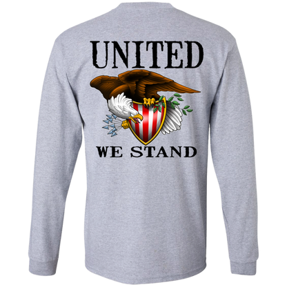 1776 American Bald Eagle United We Stand Double Sided Long Sleeve T-Shirt