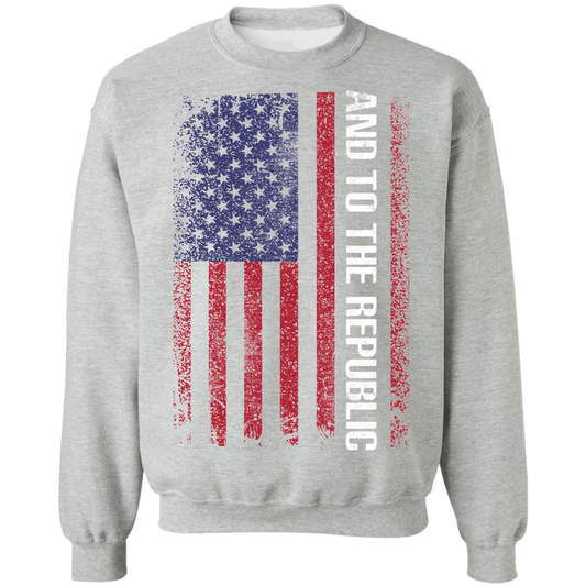 And To The Republic American Flag Crewneck Sweatshirt