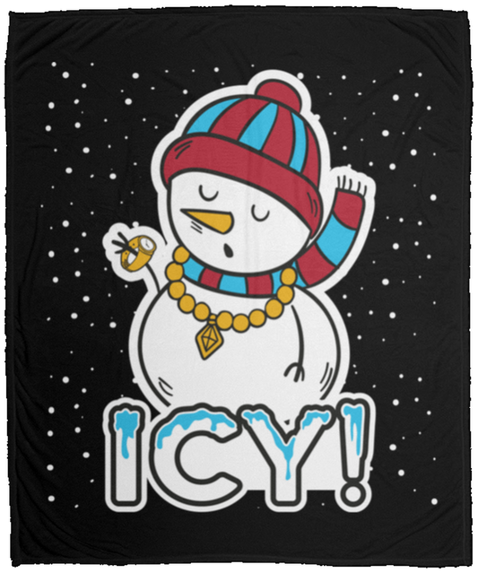 Icy! Bling Snowman Christmas Fleece Blanket - 50x60