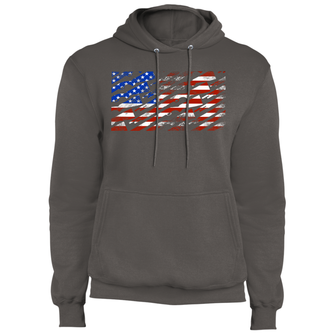 Shotgun Firearm American Flag Pullover Hoodie