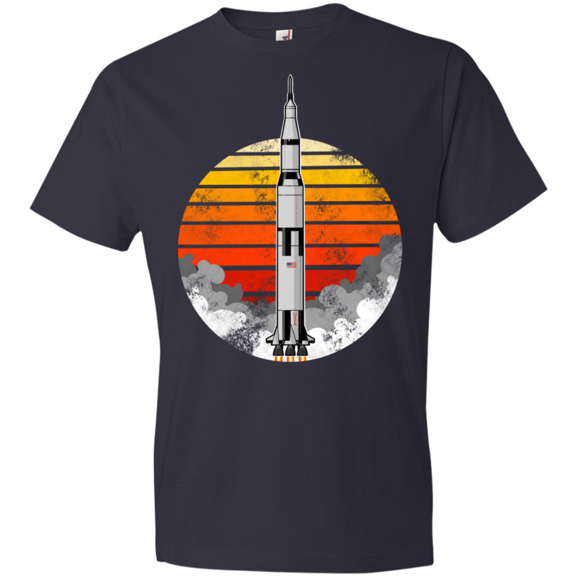 Youth Space USA Sun Rocket Ship Launch Lightweight T-Shirt