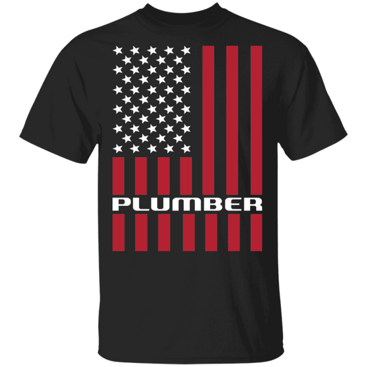 Plumber American Flag USA T-Shirt