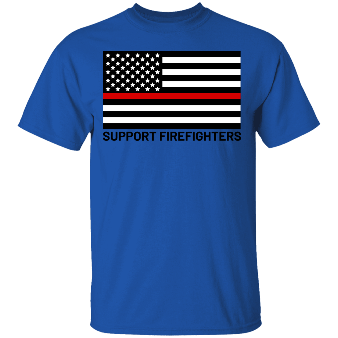 Support Firefighters Red Line American Flag T-Shirt