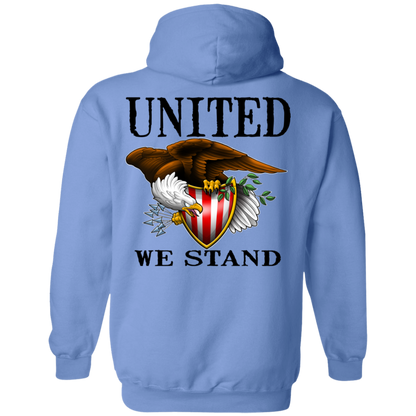 1776 American Bald Eagle United We Stand Double Sided Pullover Hoodie