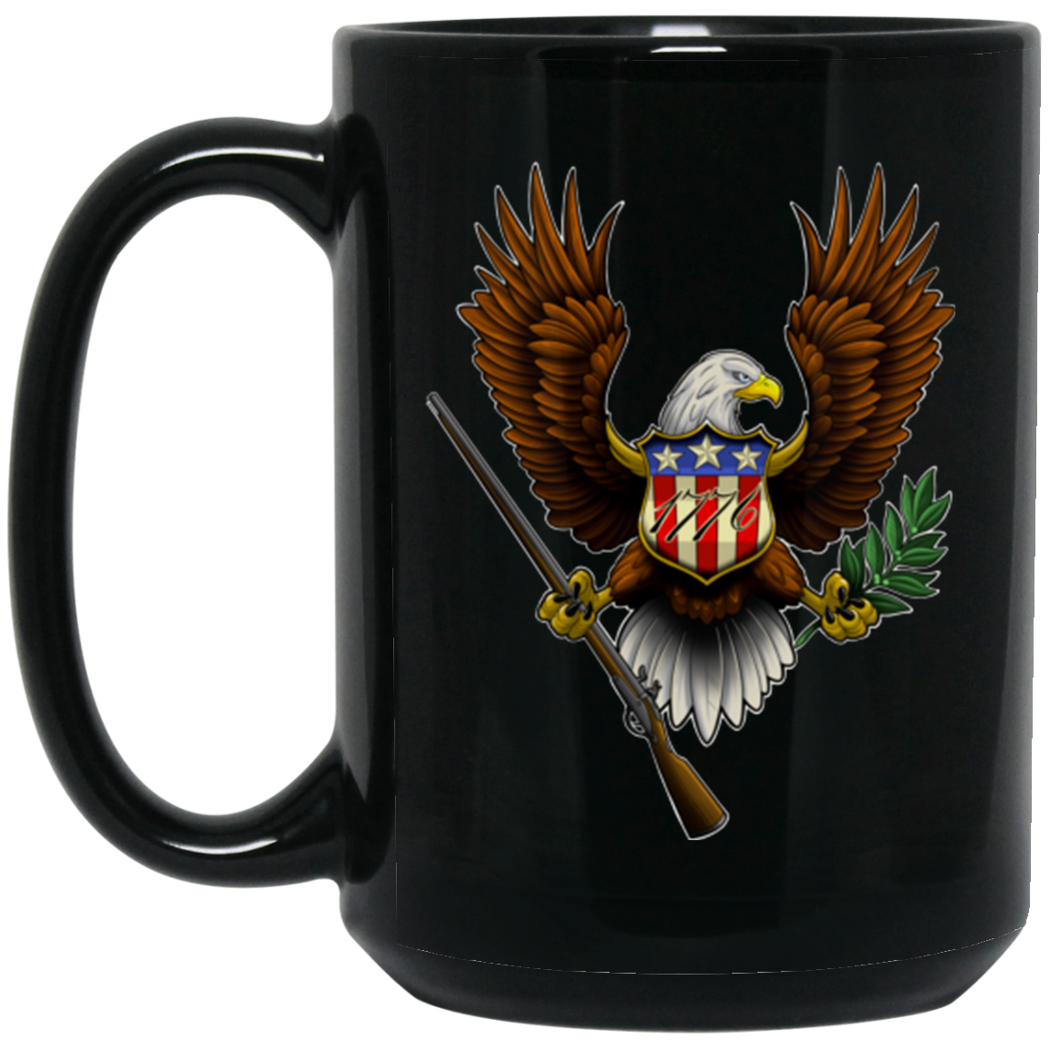 1776 Eagle Revolution 15 oz. Black Coffee Mug